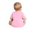 Custom Rabbit Skins Infant Short Sleeve Baby Rib Bodysuit - Pink Back View