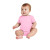 Custom Rabbit Skins Infant Short Sleeve Baby Rib Bodysuit - Pink Front View