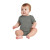 Custom Rabbit Skins Infant Short Sleeve Baby Rib Bodysuit - Charcoal Front View