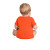 Custom Rabbit Skins Infant Short Sleeve Baby Rib Bodysuit - Orange Back View