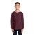 Custom Port & Company Youth Long Sleeve Core Cotton Tee - Athletic maroon Front View 