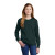 Custom Port & Company Youth Long Sleeve Core Cotton Tee - Girl Dark green Front View 