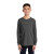 Custom Port & Company Youth Long Sleeve Core Cotton Tee - Dark heather grey Front View 