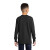 Custom Port & Company Youth Long Sleeve Core Cotton Tee - Jet Black Back View 
