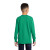 Custom Port & Company Youth Long Sleeve Core Cotton Tee - Kelly Green Back View 
