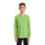 Custom Port & Company Youth Long Sleeve Core Cotton Tee - Lime Front View 