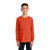 Custom Port & Company Youth Long Sleeve Core Cotton Tee - Orange Front View 
