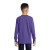 Custom Port & Company Youth Long Sleeve Core Cotton Tee - Purple Back View 