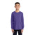 Custom Port & Company Youth Long Sleeve Core Cotton Tee - Purple Front View 