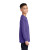 Custom Port & Company Youth Long Sleeve Core Cotton Tee - Purple Side View 