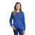 Custom Port & Company Youth Long Sleeve Core Cotton Tee - Girl Royal Front View 