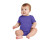 Custom Rabbit Skins Infant Short Sleeve Baby Rib Bodysuit - Purple Front View