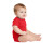 Custom Rabbit Skins Infant Short Sleeve Baby Rib Bodysuit - Red Side View