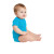 Custom Rabbit Skins Infant Short Sleeve Baby Rib Bodysuit - Turquoise Side View