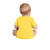 Custom Rabbit Skins Infant Short Sleeve Baby Rib Bodysuit - Yellow Back View