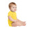 Custom Rabbit Skins Infant Short Sleeve Baby Rib Bodysuit - Yellow Side View
