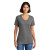 Custom Port & Company Women's Core Cotton V-Neck Tee - Medium grey Front Side