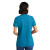 Custom Port & Company Women's Core Cotton V-Neck Tee - Neon Blue Back Side