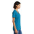Custom Port & Company Women's Core Cotton V-Neck Tee - Neon Blue Side View