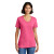 Custom Port & Company Women's Core Cotton V-Neck Tee - Neon Pink Front Side 