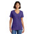 Custom Port & Company Women's Core Cotton V-Neck Tee - Purple Front Side 