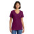 Custom Port & Company Women's Core Cotton V-Neck Tee - Raspberry Front Side 
