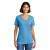 Custom Port & Company Women's Core Cotton V-Neck Tee - Aquatic blue Front Side 