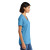 Custom Port & Company Women's Core Cotton V-Neck Tee - Aquatic blue Side View 