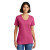Custom Port & Company Women's Core Cotton V-Neck Tee - Sangria Front Side