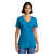 Custom Port & Company Women's Core Cotton V-Neck Tee - Sapphire Front Side