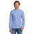 Custom Gildan - Heavy Cotton 100% Cotton Long Sleeve T-Shirt - Carolina Blue Front View 