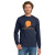 Custom Gildan - Heavy Cotton 100% Cotton Long Sleeve T-Shirt - Navy Front View 