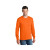 Custom Long Sleeve Color Cotton T-Shirt-Port & Company - Safety Orange Front Side