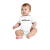 Custom Rabbit Skins Infant Short Sleeve Baby Rib Bodysuit - White Front View