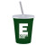 Custom Stadium Cup-Lid-Straw-16 oz - Dark Green 