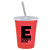 Custom Stadium Cup-Lid-Straw-16 oz - Transparent Red 