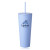 Custom 24 oz Kenai Plastic Tumblers with Straw - Light Blue