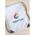 Custom Black Trim Drawstring Bags - White Lifestyle