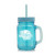 Custom 15 oz. Colored Mason Jars with Straw - Blue 