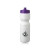 Custom 28 oz. Plastic Water Bottles with Push Cap - White With Purple
