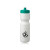 Custom 28 oz. Plastic Water Bottles with Push Cap - White With Teal