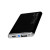 Custom 3000 mAh UL Certified Aluminum Slim Power Bank - Black Side View 