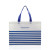 Custom Seaside Striped Tote Bags - Blue