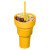 `Custom Team 365 1L Recycled PP Stadium Tumbler with Snack Bowl - Sport Atheltic Gold In Use 