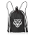 Custom Large Reflector Drawstring Backpacks - Black 