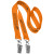 Custom 0.75" Double Ended Polyester Lanyard - Orange