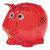 Custom Mini Plastic Piggy Bank - Translucent Red 