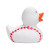 Custom Baseball Rubber Duck - White Side View