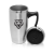 Custom 16 oz. Stainless Steel Travel Mugs with Handle - Silver Open Cap