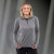 Custom Women's TAZA Performance Knit Quarter Zip with Thumb Holes - Heather Dark Charcoal 